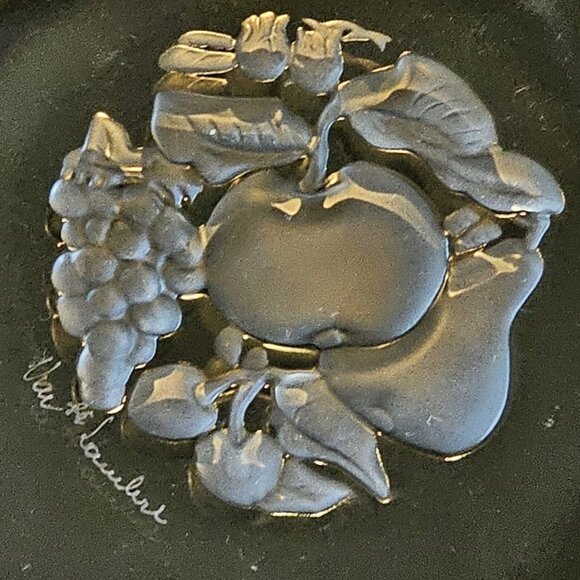 Set Val St Lambert Crystal BRUSSELS INTAGLIO Shallow Fruit Bowls Few Flea Bites - Picture 4 of 10